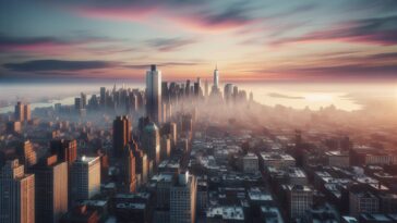 Droni sorvolano New Jersey e New York in un cielo notturno