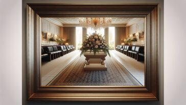 Family outside funeral home after burial mix-up incident