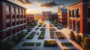 Harvard University logo with federal building backdrop
