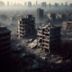 Scene depicting the humanitarian crisis in Gaza