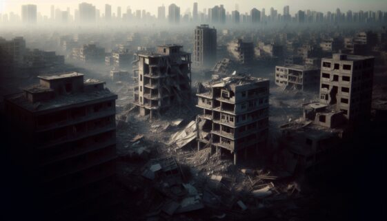 Scene depicting the humanitarian crisis in Gaza