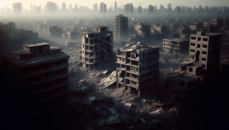 Scene depicting the humanitarian crisis in Gaza