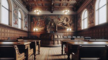 Judge in courtroom addressing high-profile murder case