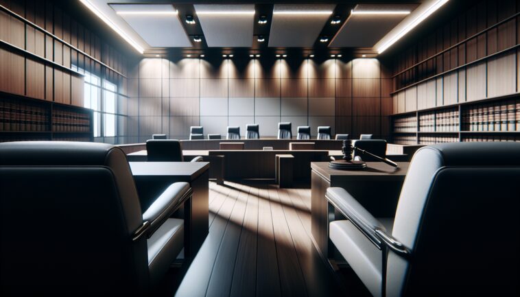 Courtroom scene from the Karen Read murder trial