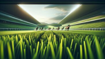 Un cavallo in corsa durante il Kentucky Derby