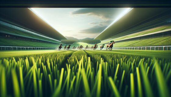 Un cavallo in corsa durante il Kentucky Derby
