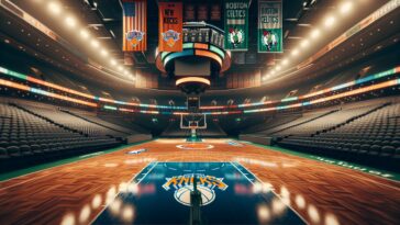 New York Knicks celebrate their lead against Boston Celtics