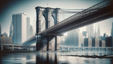 Collision between a Mexican naval ship and Brooklyn Bridge