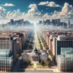 Washington D.C. skyline with NFL Draft 2027 banner