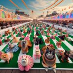 Stylish pets showcasing the latest fashion trends at the Pet Gala