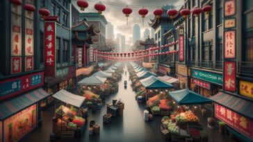 Community members discussing plans for Chinatown's future