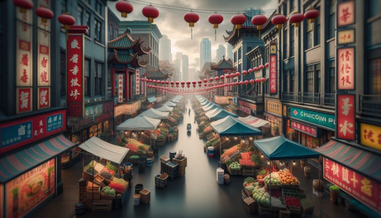 Community members discussing plans for Chinatown's future