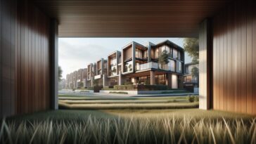 A young couple looking at starter homes for sale