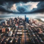 Severe thunderstorm clouds over Edmonton, Alberta
