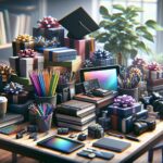 A variety of thoughtful graduation gifts displayed