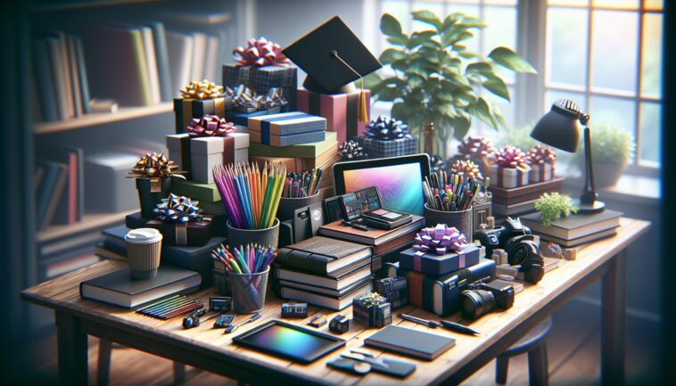 A variety of thoughtful graduation gifts displayed