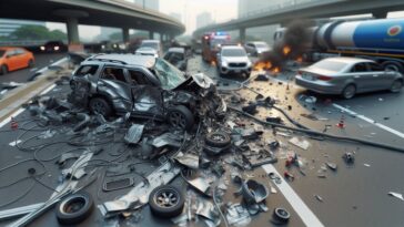 Scene of a tragic multi-vehicle crash in Ontario