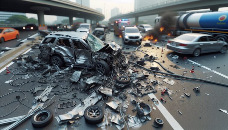 Scene of a tragic multi-vehicle crash in Ontario