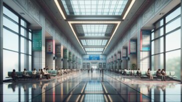 Travelers at airport considering REAL ID options