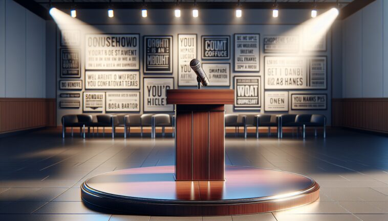 Trump discussing media and cultural issues in a debate