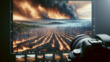 Firefighters battling wildfires under clear skies