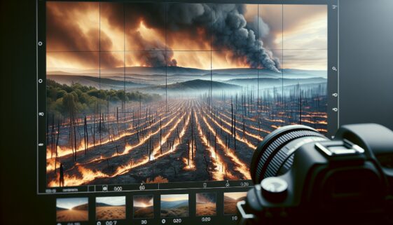 Firefighters battling wildfires under clear skies