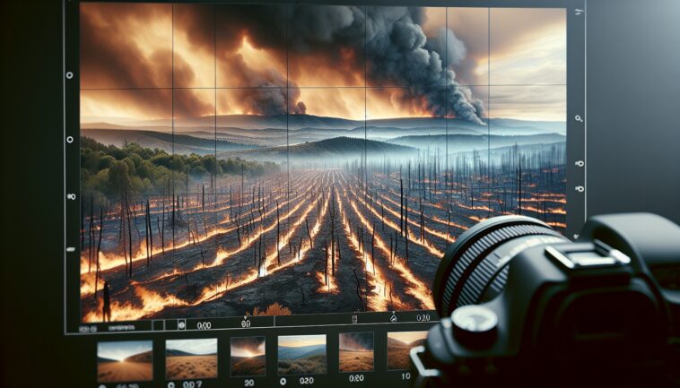 Firefighters battling wildfires under clear skies