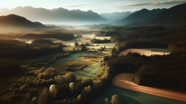 Wildfire smoke and flames in British Columbia forest