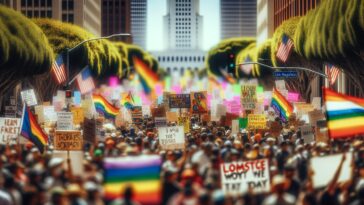 Manifestanti a Los Angeles contro le operazioni dell'ICE