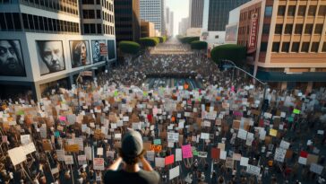 Manifestanti a Los Angeles protestano contro le retate ICE